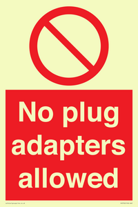 No plug adapters allowed Prohibition Sign